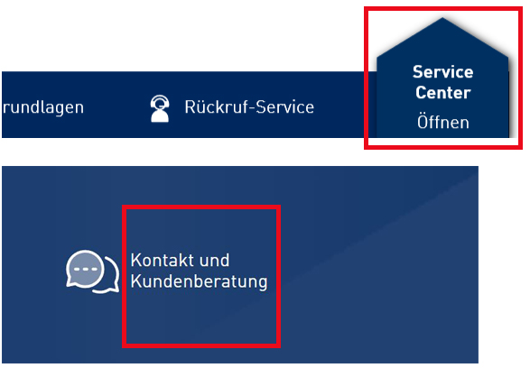 Service-Center und Kontakt